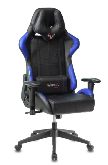 Кресло игровое Zombie VIKING 5 AERO черный/синий эко.кожа с подголов. крестов. пластик - купить недорого с доставкой в интернет-магазине