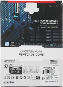 Память DDR5 2x48GB 6400MHz Kingston KF564C32RSK2-96 Fury Renegade XMP RTL Gaming PC5-51200 CL32 DIMM 288-pin 1.4В dual rank с радиатором Ret - купить недорого с доставкой в интернет-магазине