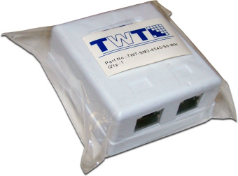 Розетка Lanmaster TWT-SM2-4545/S6-WH настен.RJ45 2 кат.6 STP бел. (упак.:1шт) - купить недорого с доставкой в интернет-магазине