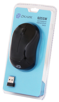 Мышь Оклик 605SW черный оптическая 1200dpi беспров. USB для ноутбука 3but (384108) - купить недорого с доставкой в интернет-магазине