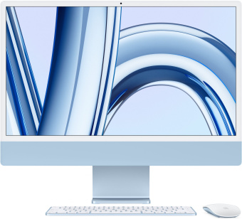 Моноблок Apple iMac A2874 24" 4.5K M3 8 core (4.05) 16Gb SSD256Gb 8 core GPU macOS WiFi BT 143W клавиатура мышь Cam синий 4480x2520 - купить недорого с доставкой в интернет-магазине
