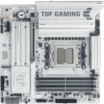 Материнская плата Asus TUF GAMING B850M-PLUS WIFI7 W SocketAM5 AMD B850 4xDDR5 mATX AC`97 8ch(7.1) 2.5Gg RAID+HDMI+DP - купить недорого с доставкой в интернет-магазине