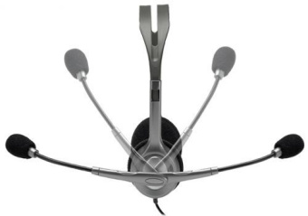 Наушники с микрофоном Logitech H111 серый 2.35м накладные оголовье (981-000594) - купить недорого с доставкой в интернет-магазине