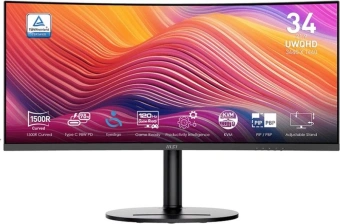 Монитор MSI 34" Modern MD342CQP черный VA LED 21:9 HDMI M/M матовая HAS Piv 3500:1 300cd 178гр/178гр 3440x1440 120Hz DP UW USB 8.05кг - купить недорого с доставкой в интернет-магазине