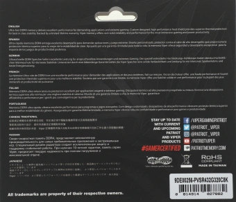 Память DDR4 2x16GB 3200MHz Patriot PVSR432G320C8K Viper Steel RGB RTL Gaming PC4-25600 CL18 DIMM 288-pin 1.35В dual rank с радиатором Ret - купить недорого с доставкой в интернет-магазине