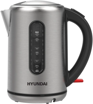Чайник электрический Hyundai HYK-S9909 1.7л. 2200Вт серебристый матовый/черный корпус: металл - купить недорого с доставкой в интернет-магазине