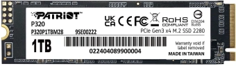 Накопитель SSD Patriot PCIe 3.0 x4 1TB P320P1TBM28 P320 M.2 2280 - купить недорого с доставкой в интернет-магазине