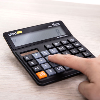 Калькулятор бухгалтерский Deli EM01120 черный 12-разр. - купить недорого с доставкой в интернет-магазине