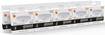 Лампа светодиодная Gauss Elementary GX53 15Вт цок.:GX53 таблетка 220B 3000K св.свеч.бел.теп. (упак.:1шт) (83815) - купить недорого с доставкой в интернет-магазине