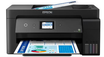 МФУ струйный Epson L14150 (C11CH96403/96502/96505/96503) A3 Duplex Net WiFi черный - купить недорого с доставкой в интернет-магазине