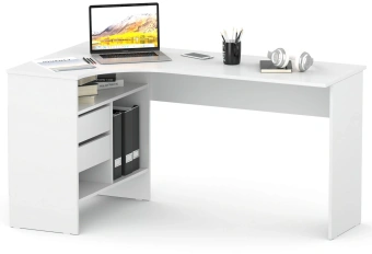 Стол для компьютера Сокол СПм-25 Л столешница ЛДСП белый 145x74x81см (00-00010611) - купить недорого с доставкой в интернет-магазине