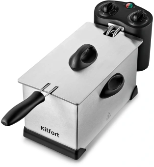 Фритюрница Kitfort КТ-4052 2000Вт серебристый/черный - купить недорого с доставкой в интернет-магазине