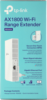 Повторитель беспроводного сигнала TP-Link RE600X AX1800 10/100/1000BASE-TX белый - купить недорого с доставкой в интернет-магазине