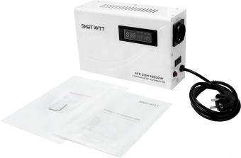 Стабилизатор напряжения Smartwatt AVR Slim 1000RW 1000ВА белый - купить недорого с доставкой в интернет-магазине