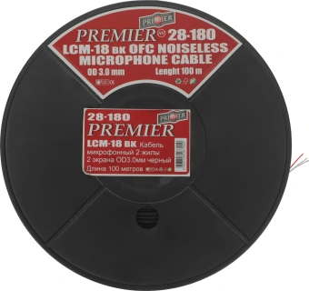 Кабель акустический Premier LCM-18 BK 100м. черный (28-180 100) - купить недорого с доставкой в интернет-магазине