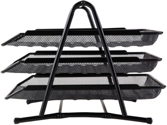 Лоток горизонтальный Deli E9181 для бумаг 350х278х275мм черный металл сетка - купить недорого с доставкой в интернет-магазине