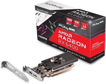 Видеокарта Sapphire PCI-E 4.0 11315-01-20G RX 6400 GAMING AMD Radeon RX 6400 4Gb 64bit GDDR6 2039/16000 HDMIx1 DPx1 HDCP Ret - купить недорого с доставкой в интернет-магазине