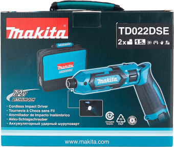 Отвертка аккум. Makita TD022DSE аккум. патрон:шестигранник 6.35 мм (1/4) - купить недорого с доставкой в интернет-магазине