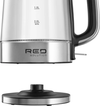 Чайник электрический Red Solution G104 1.7л. 2200Вт черный/серебристый корпус: стекло/металл/пластик - купить недорого с доставкой в интернет-магазине