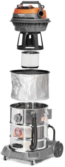 Строительный пылесос Daewoo DAVC 6030S 3200Вт (уборка: сухая/сбор воды/выдув) серебристый - купить недорого с доставкой в интернет-магазине