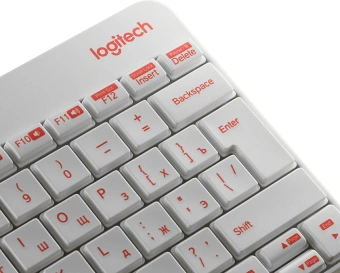 Клавиатура + мышь Logitech MK240 клав:белый/красный мышь:белый/красный USB беспроводная slim Multimedia (920-008160) - купить недорого с доставкой в интернет-магазине
