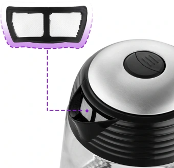 Чайник электрический Kitfort КТ-6126 1.7л. 2200Вт черный/нержавеющая сталь корпус: стекло/пластик - купить недорого с доставкой в интернет-магазине