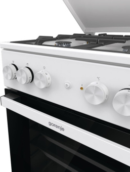 Плита Комбинированная Gorenje GK5A42WF-B белый (металлическая крышка) реш.чугун - купить недорого с доставкой в интернет-магазине