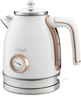 Чайник электрический Kitfort KT-6102-3 1.7л. белый/золотистый (корпус: нержавеющая сталь) - купить недорого с доставкой в интернет-магазине