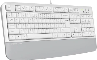 Клавиатура A4Tech Fstyler FK20 белый USB Multimedia (подставка для запястий) (FK20) кабель 1.5м - купить недорого с доставкой в интернет-магазине