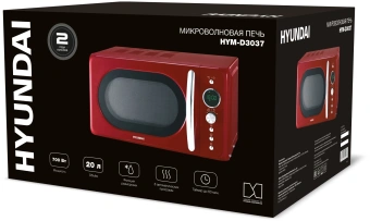 Микроволновая Печь Hyundai HYM-D3037 20л. 700Вт красный/серебристый - купить недорого с доставкой в интернет-магазине
