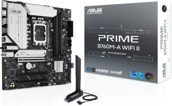 Материнская плата Asus PRIME B760M-A WIFI II Soc-1700 Intel B760 4xDDR5 mATX AC`97 8ch(7.1) 2.5Gg RAID+HDMI+DP - купить недорого с доставкой в интернет-магазине