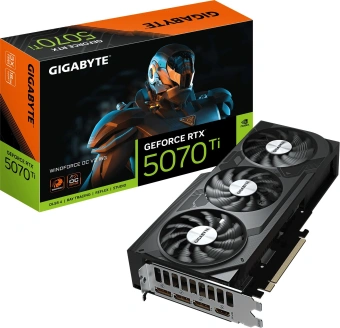 Видеокарта Gigabyte PCI-E 5.0 GV-N507TWF3OCV2-16GD NVIDIA GeForce RTX 5070TI 16Gb 256bit GDDR7 2497/28000 HDMIx1 DPx3 HDCP Ret - купить недорого с доставкой в интернет-магазине