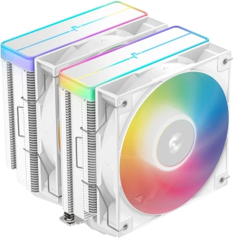 Устройство охлаждения(кулер) Deepcool AG620 Wh V2 ARGB Soc-AM5/AM4/1200/1700/1851 белый 4-pin 15-29dB Al+Cu 260W 1330gr Ret (R-AG620-WHAMMN-GJD) - купить недорого с доставкой в интернет-магазине
