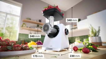 Мясорубка Bosch MFWS609W 2100Вт белый/черный - купить недорого с доставкой в интернет-магазине