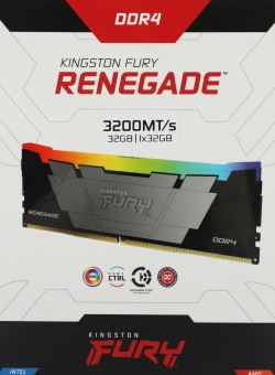 Память DDR4 32GB 3200MHz Kingston KF432C16RB2A/32 Fury Renegade RGB RTL Gaming PC4-25600 CL16 DIMM 288-pin 1.35В dual rank с радиатором Ret - купить недорого с доставкой в интернет-магазине