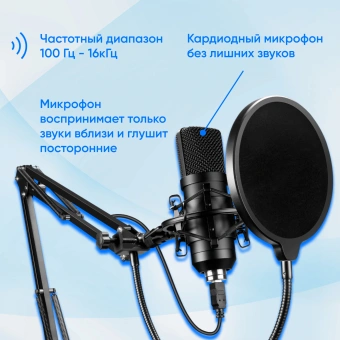 Микрофон проводной Оклик SM-700G 2.5м черный - купить недорого с доставкой в интернет-магазине