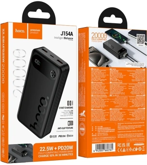 Мобильный аккумулятор Hoco J154A 20000mAh 2A черный (60761) - купить недорого с доставкой в интернет-магазине