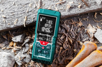 Лазерный дальномер Kraftool LD-100 2кл.лаз. 650нм цв.луч. красный в кейсе (34765) - купить недорого с доставкой в интернет-магазине