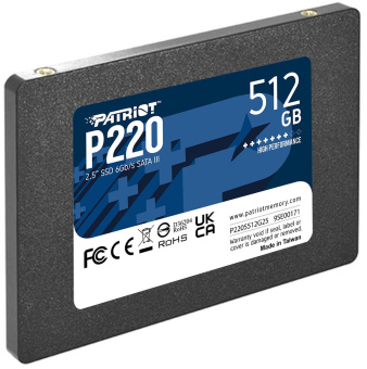 Накопитель SSD Patriot SATA III 512Gb P220S512G25 P220 2.5" - купить недорого с доставкой в интернет-магазине