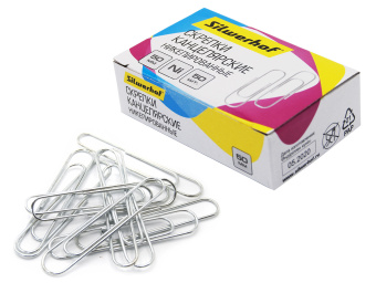 Скрепки Silwerhof никель 50мм (упак.:50шт) картонная коробка - купить недорого с доставкой в интернет-магазине