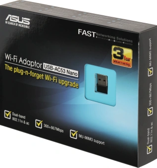 Сетевой адаптер Wi-Fi Asus USB-AC53 Nano AC1200 USB 2.0 - купить недорого с доставкой в интернет-магазине
