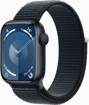 Смарт-часы Apple Watch Series 9 A2978 41мм OLED корп.темная ночь Sport Loop рем.темная ночь разм.брасл.:130-200мм (MR8Y3LL/A) - купить недорого с доставкой в интернет-магазине
