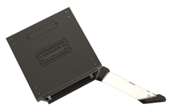 Шкаф коммутационный Hyperline (TWB-1245-GP-RAL9004) настенный 12U 600x450мм пер.дв.стекл 2 бок.пан. 60кг черный IP20 сталь - купить недорого с доставкой в интернет-магазине
