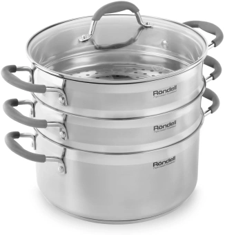 Кастрюля-пароварка Rondell RDS-751 13л. d=26см (с крышкой) стальной - цена, купить или заказать с доставкой в интернет-магазине Кастрюля-пароварка Rondell RDS-751 13л. d=26см (с крышкой) стальной - купить недорого с доставкой в интернет-магазине