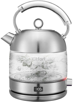 Чайник электрический Kitfort КТ-6172 1.7л. 2200Вт нержавеющая сталь корпус: стекло/металл - купить недорого с доставкой в интернет-магазине