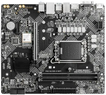 Материнская плата MSI PRO H610M-G WIFI Soc-1700 Intel H610 2xDDR5 mATX AC`97 8ch(7.1) GbLAN+VGA+HDMI+DP - купить недорого с доставкой в интернет-магазине