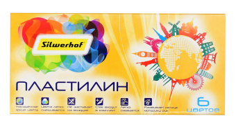 Пластилин Silwerhof 956153-06 Солнечная коллекция 6цв. 90гр. стек картон.кор. - купить недорого с доставкой в интернет-магазине