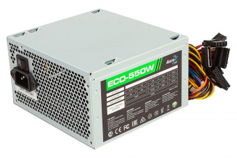 Блок питания Aerocool ATX 550W ECO-550 (24+4+4pin) 120mm fan 4xSATA RTL - купить недорого с доставкой в интернет-магазине