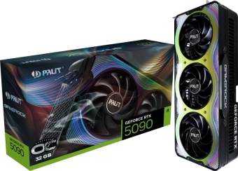 Видеокарта Palit PCI-E RTX5090 GAMEROCK OC NVIDIA GeForce RTX 5090 32Gb 512bit GDDR7 2017/28000 HDMIx1 DPx3 HDCP Ret - купить недорого с доставкой в интернет-магазине