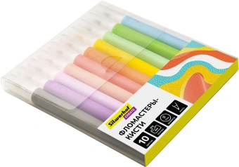 Фломастеры Silwerhof Create 13мм 146мм кисть Вентилируемый 10цв. пакет с европодвесом - купить недорого с доставкой в интернет-магазине